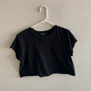Cropped Black Tee